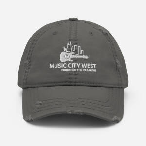 Donate $30 and get this Music City West Church Distressed Ball Cap